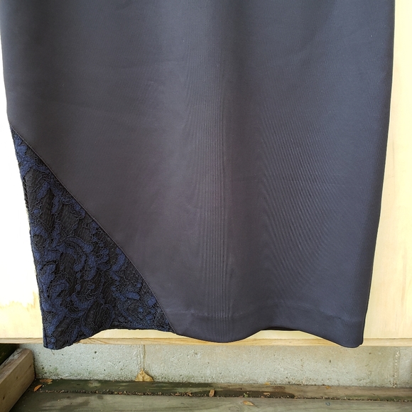 Rachel Roy Black / Navy Lace Scuba Sheath Dress 12 - Picture 7 of 14